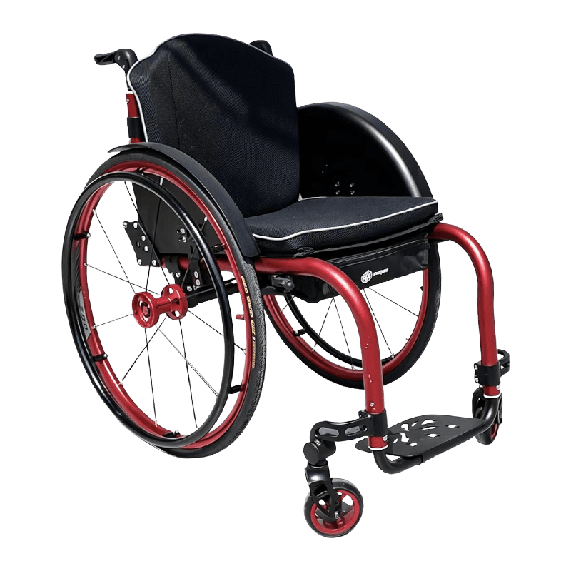 Aluminum Alloy Manual Wheelchair, Lightweight Self-Propelled Wheelchair with Adjustable Footrests