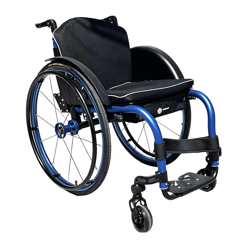 Aluminum Alloy Manual Wheelchair, Lightweight Self-Propelled Wheelchair with Adjustable Footrests