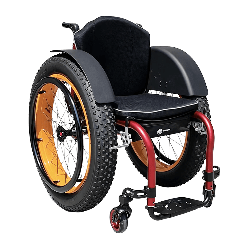 Aluminum Alloy Manual Wheelchair, Lightweight Self-Propelled Wheelchair with Adjustable Footrests